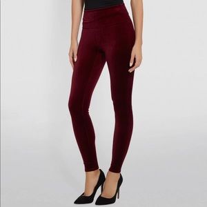 Spanx Rich burgundy velvet leggings